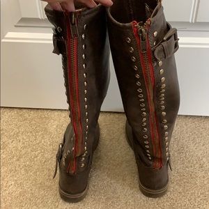 Red Zipper Boots